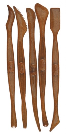 Szpatułki modelarskie JOVI, 5 szt., mix kształtów, brązowe