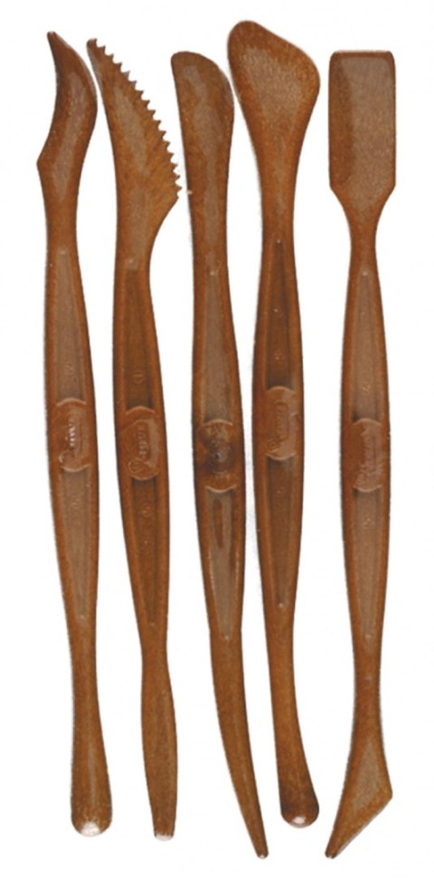 Szpatułki modelarskie JOVI, 5 szt., mix kształtów, brązowe