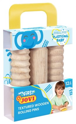 Wałki do plasteliny JOVI dla dzieci, zestaw 3 szt., mix kształtów, drewniane