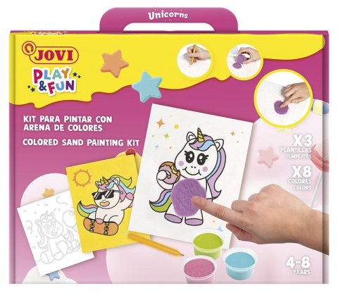 Zestaw do malowania piaskiem JOVI Play&Fun, jednorożce