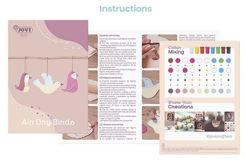 Zestaw do tworzenia ceramiki JOVI DIY, bez wypalania, ptaki