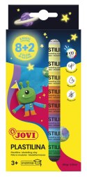 Zestaw plasteliny JOVI, 10x15g, 8 kolorów basic + 2 świecące w ciemności, mix kolorów