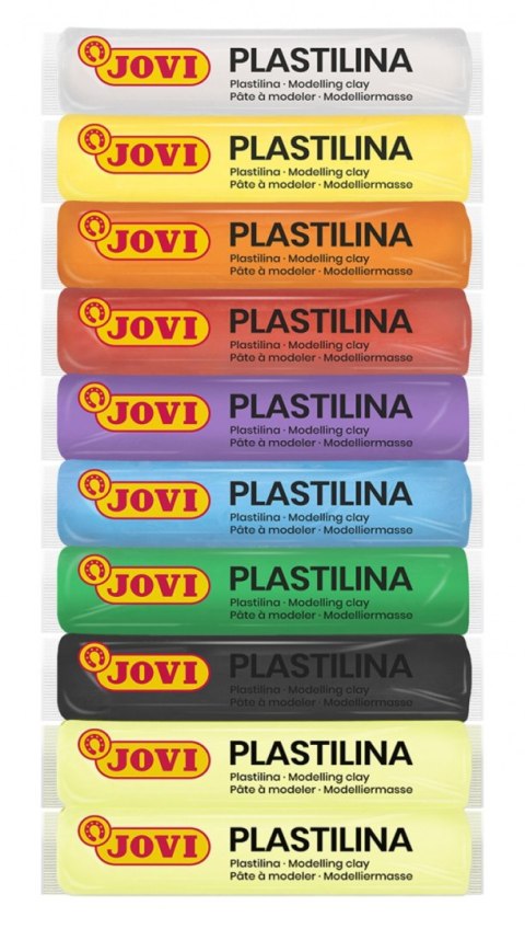 Zestaw plasteliny JOVI, 10x15g, 8 kolorów basic + 2 świecące w ciemności, mix kolorów