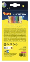 Zestaw plasteliny JOVI, 10x15g, 8 kolorów basic + 2 świecące w ciemności, mix kolorów