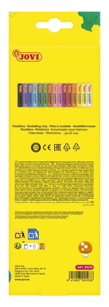 Zestaw plasteliny JOVI, 15x15g, mix kolorów