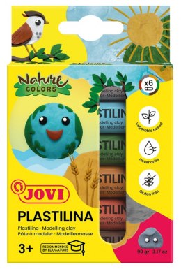 Zestaw plasteliny JOVI, 6x15g, kolory natury, mix kolorów