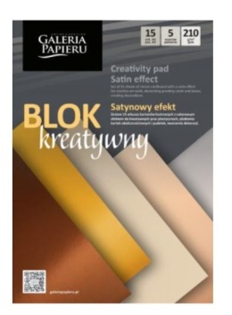 Blok A4 mix kartonów lustrzanych SATYNOWY EFEKT 15 ark./op. 210 g/m2 258003 Argo
