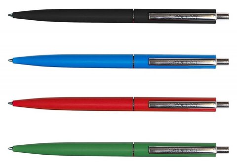 Długopis automatyczny Q-CONNECT, Sign Proof, nieblaknący, metalowy klips, czarny