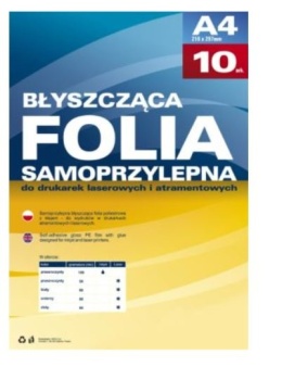 Samoprzylepna folia do drukarek atramentowych przezroczysta błysk op/100szt. Argo