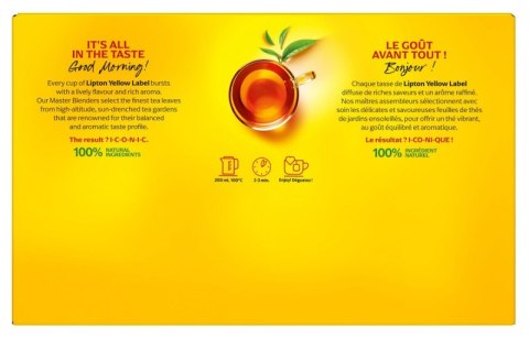 Herbata LIPTON czarna, Yellow Label, 600 kopert