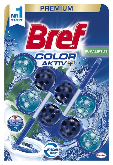 Kulki myjąco-zapachowe do toalet BREF Color Activ Eukaliptus, barwiące, 2 x 50 g