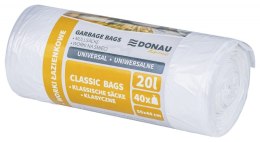 Worki na śmieci DONAU HOME, uniwersalne, łazienkowe, 20l, 40 szt., białe