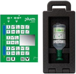 Zestaw do płukania oka PLUM iBox 1, z płynem 0,9%, 500 ml, czarny