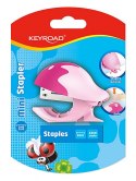 Zszywacz KEYROAD Mini + 1000 zszywek, blister, mix kolorów