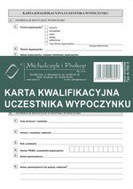 A-152-3 Karta kwalifikacyjna uczestnika wypoczynku komplet 20 kartek 2xA5 MICHALCZYK I PROKOP