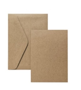 Baza do kartek, karnet i koperta C6, Kraft ciemnobeżowy, op/5szt. 283116 Argo