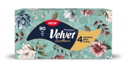 Chusteczki kosmetyczne VELVET Excellence, 4-warstwowe, 90 listków, białe