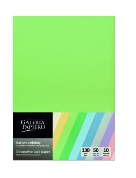 Karton ozdobny Gładki mix pastelowy satynowany 50 szt./op. 130 g/m2 205511 Argo