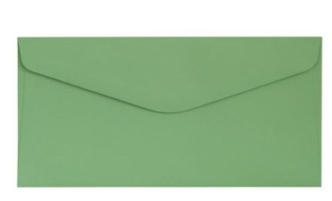 Koperta DL (110 x 220) Gładki zielony satynowany K., 130g/m2, op/10szt. 280136 Argo