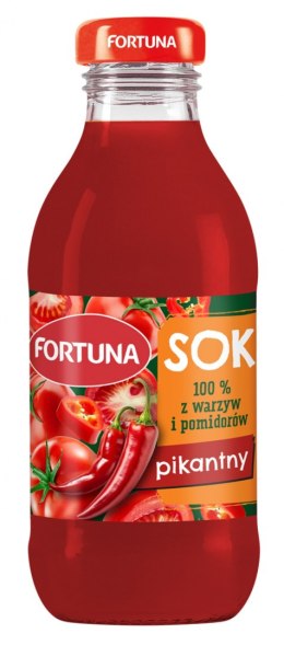 Sok FORTUNA, pomidorowy pikantny, szkło, 0,3l