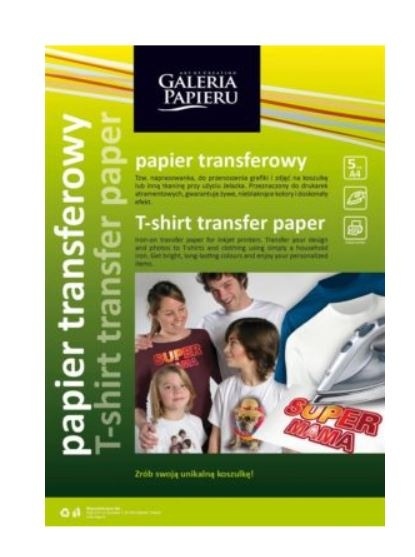Papier transferowy do nadruku na jasnych tkaninach, Inkjet, 5 ark.A4/op. 260505 Argo