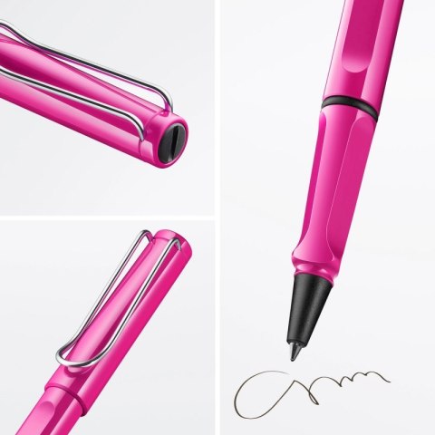 Pióro kulkowe LAMY Safari 313, M, z niebieskim wkładem, różowy