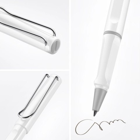 Pióro kulkowe LAMY Safari 319, M, z niebieskim wkładem, biały