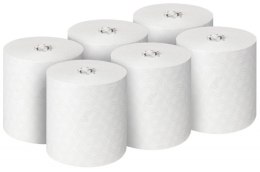 Ręcznik papierowy w roli SCOTT Essential, 1-warstwowy, 350 m, 1400 listków, 6 rolek, biały
