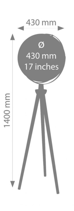 Globus TROIKA Sputnik, na stojaku, śr. 43 cm, wys. 1,40 m, niebiesko-złoty