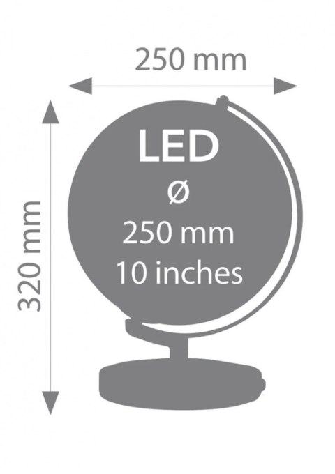 Globus TROIKA Terra Light, śr. 25 cm, oświetlenie, błyszczący, niebiesko-zielony