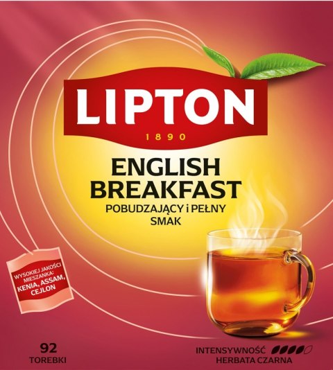 Herbata LIPTON czarna, English Breakfast, 92 torebki, krótki termin ważności