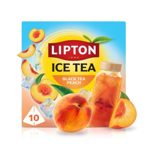 Herbata LIPTON, do parzenia na zimno, brzoskwinia, 10 torebek
