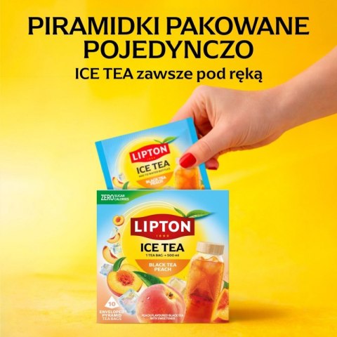 Herbata LIPTON, do parzenia na zimno, brzoskwinia, 10 torebek
