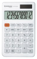 Kalkulator biurowy DONAU TECH, 12-cyfr. wyświetlacz, funkcja pierw., GT, wym. 137x84 mm, biały