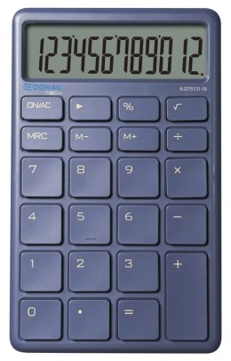 Kalkulator biurowy DONAU TECH, 12-cyfr. wyświetlacz, funkcja pierw., wym. 137x84 mm, granatowy
