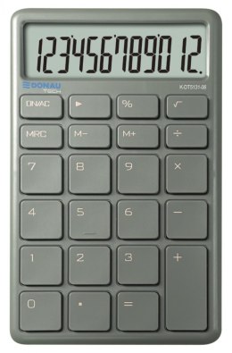 Kalkulator biurowy DONAU TECH, 12-cyfr. wyświetlacz, funkcja pierw., wym. 137x84 mm, zielony
