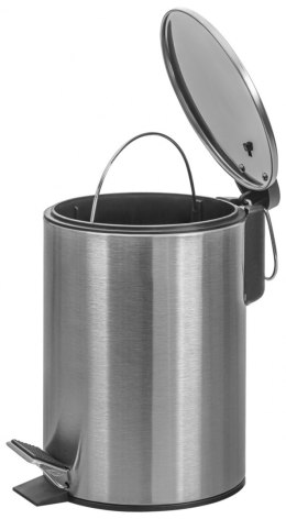 Kosz ze stopką Donau Home Modern, wolnoopadający, 3l, srebrny mat