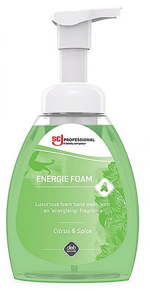 Mydło w pianie DEB Energie Foam, butelka z pompką, 250ml, cytrusowo-korzenne