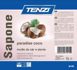 Mydło w płynie TENZI, zapach kokosowy, Sapone Paradise Coco, 5l