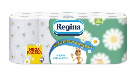 Papier toaletowy REGINA Rumiankowy, 3-warstwowy, 18m, 150 listków, 16 rolek, biały