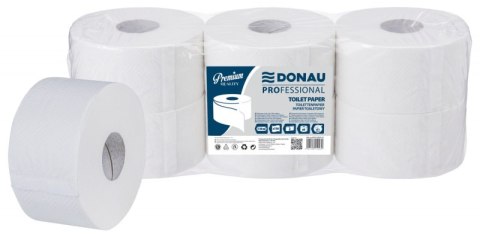 Papier toaletowy celulozowy DONAU PROFESSIONAL Jumbo, 2-warstwowy, 750 listków, 6szt., biały