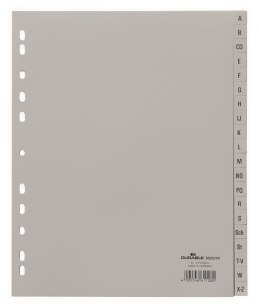 Przekładki PP A4 szare, nadr. indeks, A-Z, 20 części Szary 652010 DURABLE