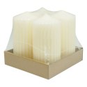 Świeca słupek ryflowana DONAU HOME Standard, 60x100mm, 4 szt., kremowa