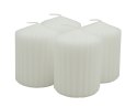 Świeca słupek ryflowana DONAU HOME Standard, 60x80mm, 4 szt., biała