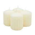 Świeca słupek ryflowana DONAU HOME Standard, 60x80mm, 4 szt., kremowa