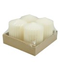 Świeca słupek ryflowana DONAU HOME Standard, 60x80mm, 4 szt., kremowa