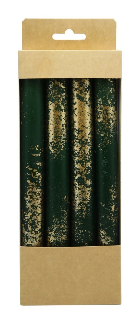 Świeca stołowa DONAU HOME Aura, 22x240mm, 4 szt., zielona