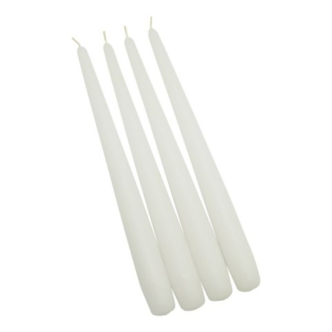 Świeca stołowa stożkowa DONAU HOME, 22x240mm, 4 szt., biała