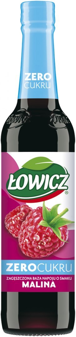 Syrop owocowy ŁOWICZ, malina zero, 400ml