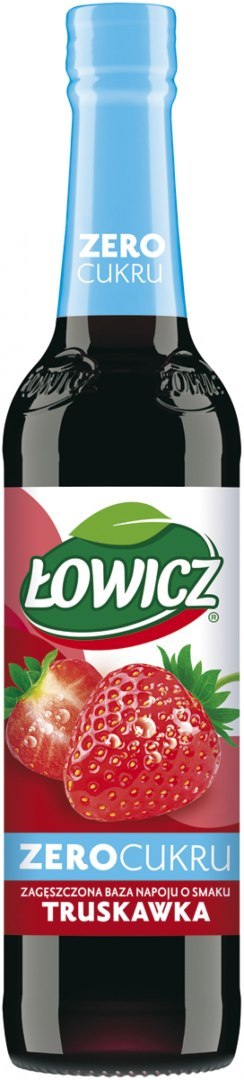 Syrop owocowy ŁOWICZ, truskawkowy zero, 400ml